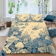 thumbnail image 1 of Ocean Comforter Cover Underwater World Duvet Cover Kids Sea Theme Bed Sets Marine Jellyfish Coral Shells Quilt Cover Cute Aquatic Plant Bedding Set Room Decor, 1 of 4