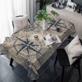 thumbnail image 1 of Ocean Compass Table Cloth Waterproof Tablecloths, Vintage Coastal Starfish Shell Conch Beige Tablecloth Dining Table Cover for Kitchen Party Tabletop Outdoor, Rectangle Tablecloth 60x120 Inch, 1 of 9