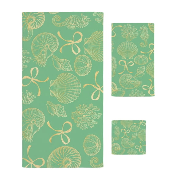 Conch Shell Fod Ocean Conch Shell Bath Towels Set of 3 with Bath Towel Hand Towel ...