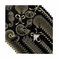 thumbnail image 1 of Ocean Conch Shell Cloth Napkins, Black Coastal Seahorse Coral Yellow Bows Washable and Reusable Dinner Napkins Set of 8, Table Napkin for Kitchen Party Birthday Wedding Hotel Housewarming 20"x20", 1 of 9