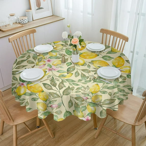 Herb Plant Flower Round Tablecloth Wedding Hotel Table Cover Holiday Dining Table Waterproof Tablecloth