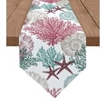 thumbnail image 1 of Ocean Coral Shell StarTable Runner Wedding Party Dining Table Runner Placemat Home Kitchen Table Decor, 1 of 5