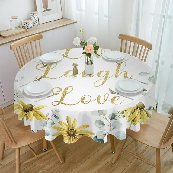 Christmas Farm Garland Stripes Round Tablecloth Waterproof Wedding Decor Table Cover Christmas Party Decorative Tablecloth