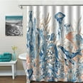 thumbnail image 1 of Ocean Coral Shower Curtain 72x72" with 12 Hooks Underwater World Beach Decor for Bathroom Marine Life Shower Curtain Nautical Whale Jellyfish Seahorse Fish Octopus Shower Curtain Bathtub Accessories, 1 of 6