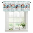 thumbnail image 1 of Ocean Coral Starfish Conch Valances for Windows, Rod Pocket Kitchen Valance Curtains - Soft & Washable Small Window Treatment for Living Room, Bathroom, Beach Marine Life Teal Green 54x18inch, 1 of 9