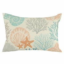 Ocean Coral Starfish Shell Modern Sea Standard Size Pillow Cover, Pillowcase Protectors with Zipper, Breathable Decorative Throw Pillow Case Cover, Pillow Shams for Couch Sofa 20x26Inch