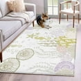 thumbnail image 1 of Ocean Coral Washable Area Rugs 3'x5', Green Shell Seahorse Starfish Abstract Texture Low Pile Throw Living Room Rug Non-Slip Sturdy Edge Binding Carpet for Indoor Entryway Bedside Kitchen, 1 of 9
