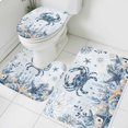 thumbnail image 1 of Ocean Crab Bathroom Rugs Set Blue Yellow Sea Star Shell Coral Blue Non Slip Absorbent Soft Bath Mats 3 Piece Set with Bathroom Rug, U-Shaped Floor Mat, Toilet Seat Cover Small Size, 1 of 9