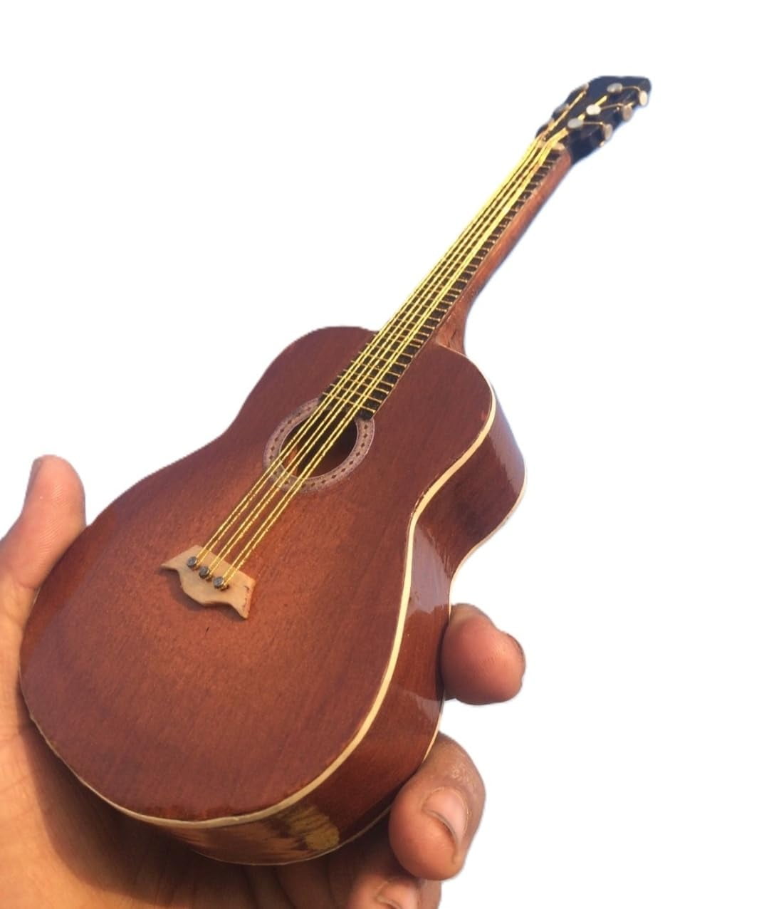 Ocean Crafts Brown Wooden Miniature Music Instrument Guitar for ...