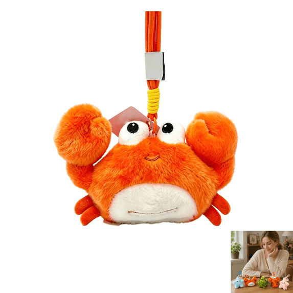 Ocean Creature Stuffed Animals Plushies, Marine Animal Plush Toys Keychain Pendant, Cute Soft Polyester Bag Charm for Backpack, Party Favor Kids Room Desktop Decoration-B