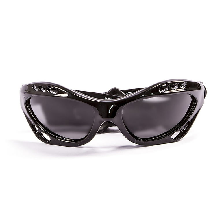 Ocean Cumbuco Polarized Sunglasses Kitesurfing & Water Sports (Frame Shiny Black, Lens Smoke)