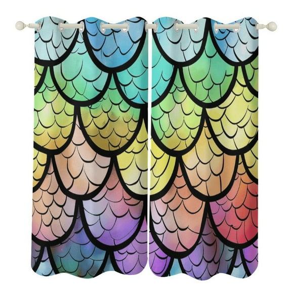 Ocean Cute Mermaid Modern Window for Living Room Curtains for Child Bedroom Kitchen Decor Blinds Drapes