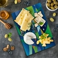 thumbnail image 1 of Ocean Cutting Board, Abstract Digital Geometric Pieced Fish Circle Curves Depths of the Sea Theme, Decorative Tempered Glass Cutting and Serving Board, Small Size, Multicolor, by Ambesonne, 1 of 5