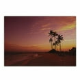 thumbnail image 1 of Ocean Cutting Board, Exotic Beach Photo over the Ocean Hawaii Palm Trees at Sunrise Summer Wonderland, Decorative Tempered Glass Cutting and Serving Board, Small Size, Red, by Ambesonne, 1 of 1