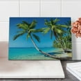 thumbnail image 1 of Ocean Cutting Board, Kood Island Thailand Journey Vacation Heaven Travel Destination in Asia, Decorative Tempered Glass Cutting and Serving Board, Small Size, Blue Green Pale Brown, by Ambesonne, 1 of 1