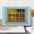 thumbnail image 1 of Ocean Cutting Board, Open Window a Sunset View Sky Tropics Nature Vacation Romantic Art Print, Decorative Tempered Glass Cutting and Serving Board, Large Size, Apricot, by Ambesonne, 1 of 5