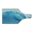 thumbnail image 1 of Ocean Cutting Board, Wavy Ocean Adventurous Surfing Extreme Water Sports Summer Holiday Destination Print, Tempered Glass Cutting and Serving Board, Wine Bottle Shape, Aqua White, by Ambesonne, 1 of 1