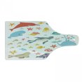 thumbnail image 1 of Ocean Cutting Board, Whale Squid Sea Lion Shark Jellyfish Clownfish Dolphin Starfish Stingrays Colorful, Tempered Glass Cutting and Serving Board, Wine Bottle Shape, Multicolor, by Ambesonne, 1 of 1