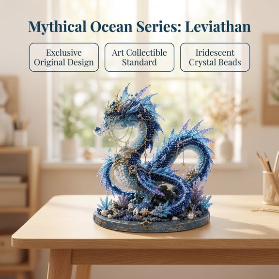 Ocean DIY Bead Kit, 3D Beaded Animal Making Kit with Instructions, Beginner-Friendly Underwater Bead Embroidery Set, Premium Glass Bead Craft Kit for Sea Dragon Ornament Handicraft