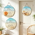 thumbnail image 1 of Ocean Decor -3 Pcs Summer Coastal Wall Decor Bathroom Beach Blue Wall Art Sea Turtle Surfboard Seahorse Starfish Seashell Conches Crabs Sea Life Decor for Bedroom Home, 1 of 5