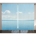thumbnail image 1 of Ambesonne Blue White Curtains 2 Panel Set, Tropical Landscape, 108" x 84", Blue White, 1 of 3