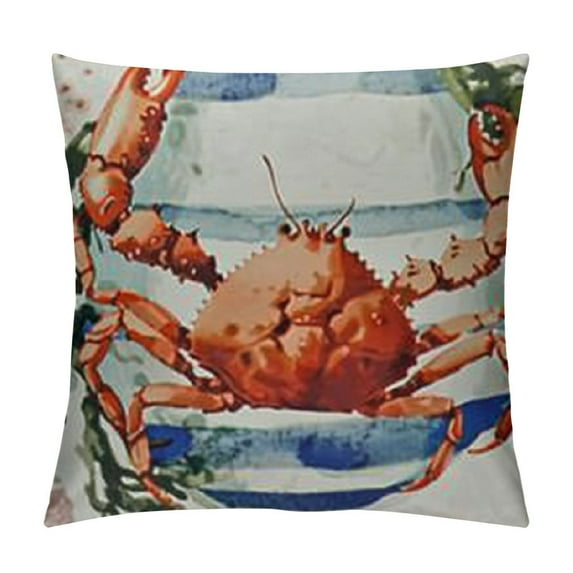 Ocean Decor Sofa Cushion Cover Vintage Beach Crab White Sofa Pillows Lobster Nursery Decor Modern Pillow Cover Case with Zippe for Bedroom Sofa Couch  Housewarming Gift