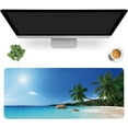 thumbnail image 1 of Ocean Desk Mat,ANSE Lazio Beach at Praslin Island Extended Gaming Mouse Pad,Large Non-Slip Rubber Base Mousepad with Stitched Edges,Waterproof Mouse Mat Desk Pad for Office Game Home 35.4x15.75 in, 1 of 12