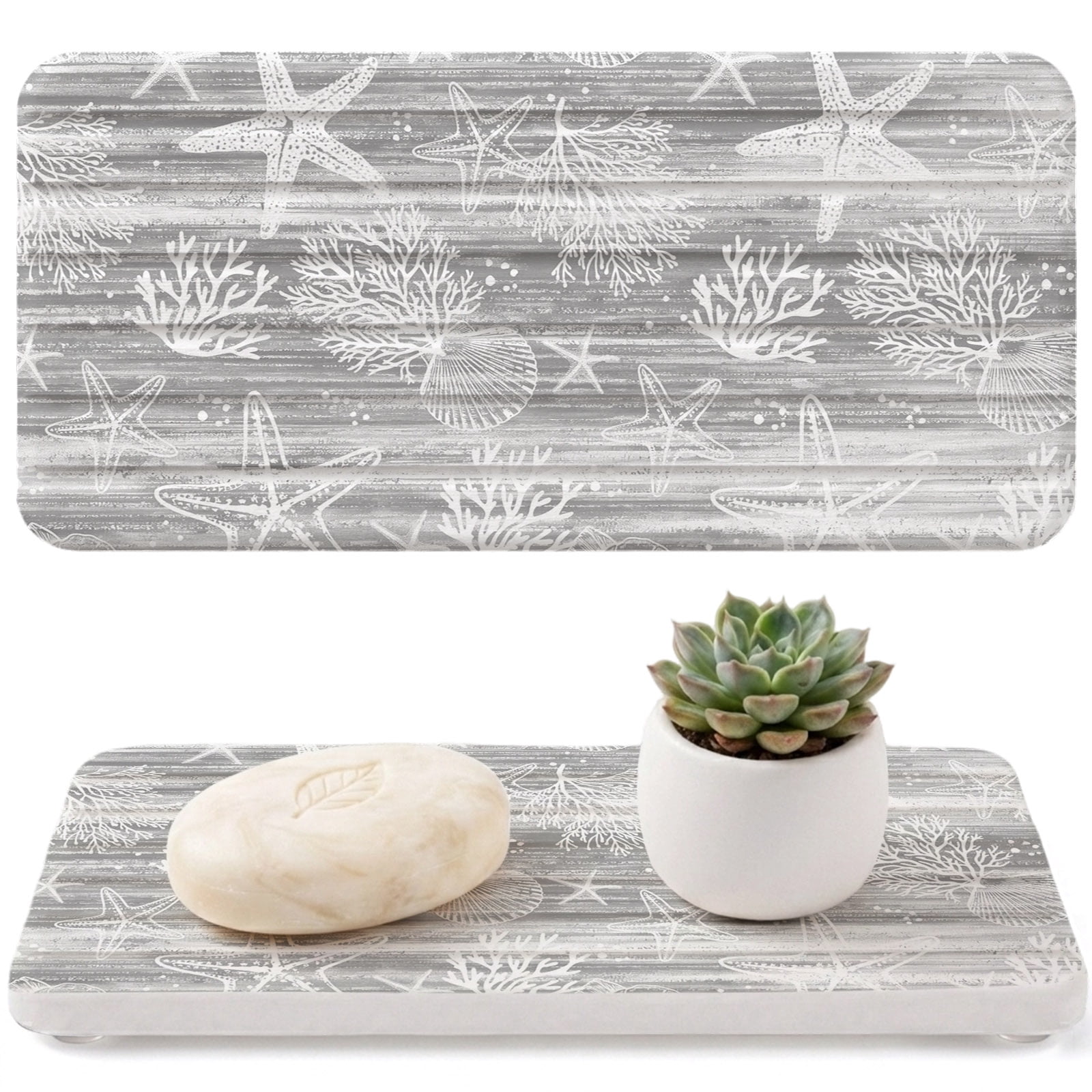 Ocean Diatomaceous Earth Coasters, Summer Beach Sea Star Coral Shell ...