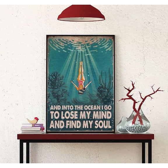 Ocean Diver Inspirational Wall Art Posters|, Unframed Poster Size 24x36
