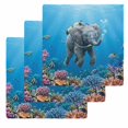 thumbnail image 1 of Ocean Diving Elephant Kitchen Dish Towels for Drying Dishes Set of 3, Blue Coastal Coral Fish Marine Life Waffle Weave Microfiber Hand Tea Bathroom Towels Quick Dry & Absorbent Towel 12x12, 1 of 7