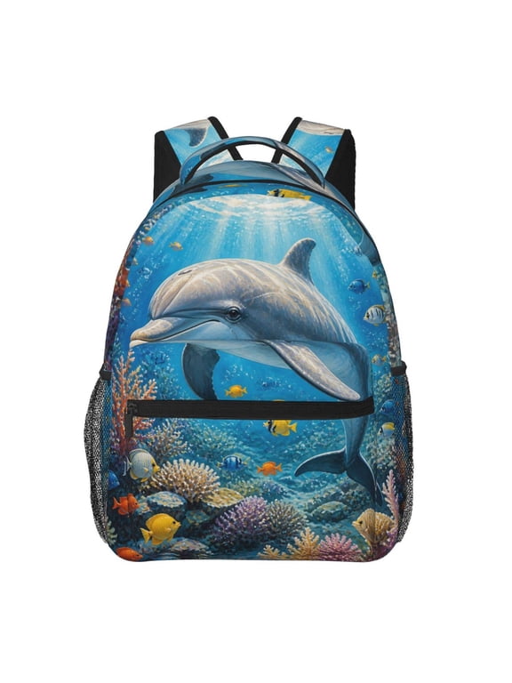 Ocean Dolphin Backpack Lightweight Travel Bag for Men and Women