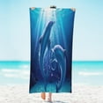 thumbnail image 1 of Ocean Dolphins Beach Towel Microfiber Thin Lightweight Beach Towel 31"x61" Large Soft Long Pool Towel Lightweight Towel Blanket for Beach Swim Gym Quick Dry Bath Sheet Towel, 1 of 15