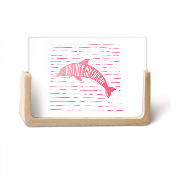 Ocean Dolphins Jump Freely Photo Wooden Photo Frame Tabletop Display
