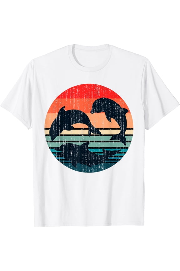 Ocean Dolphins Sea Animal Retro Dolphin T Shirt