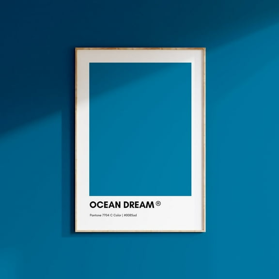 Ocean Dream Blue Pantone, Blue Pantone Print Poster, Blue Wall Art, Pantone Colors, Pantone Print, Color Swatch Wall Art, Modern Wall Decor, 12x18 UNFRAMED