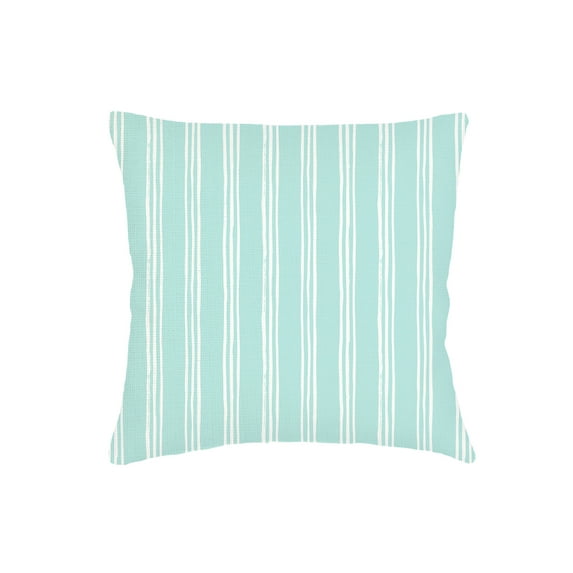 Ocean Drift Aqua Stripe Linen Euro Pillow 26x26 Down