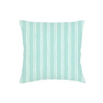 Ocean Drift Aqua Stripe Linen Pillow 20x20 20x20 / Down