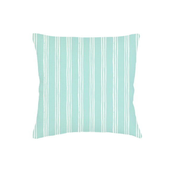 Ocean Drift Aqua Stripe Linen Pillow 20x20 20x20 / Down