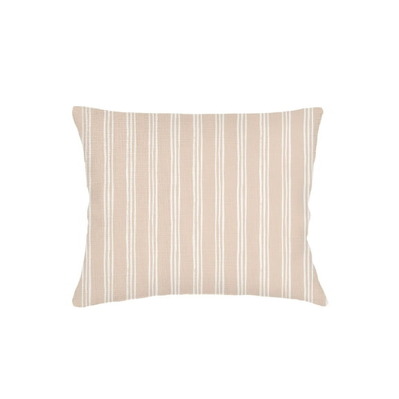 Ocean Drift Beige Stripe Linen Dutch Euro Pillow 28x36 Down Alternative