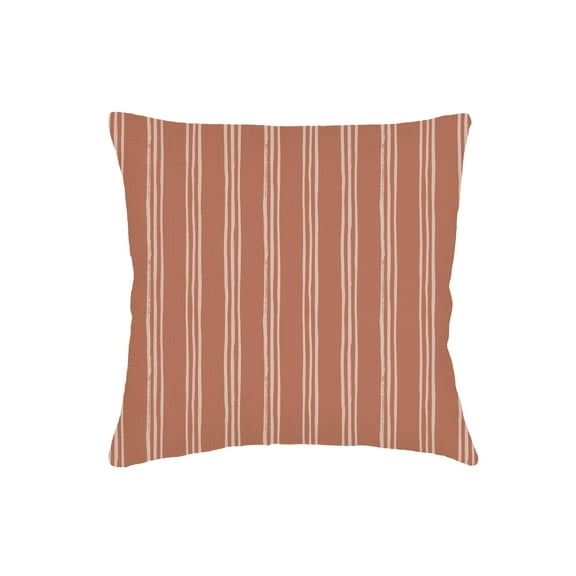 Ocean Drift Brown Stripe Linen Pillow 20x20 20x20 / Down