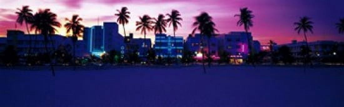 Ocean Drive Miami Beach FL USA Canvas Art - Panoramic Images (18 x 6)