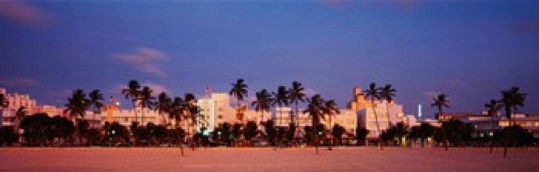 Ocean Drive South Beach Miami Beach FL USA Canvas Art - Panoramic Images (36 x 12)