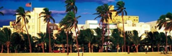 Ocean Drive South Beach Miami Beach FL USA Canvas Art - Panoramic Images (36 x 12)