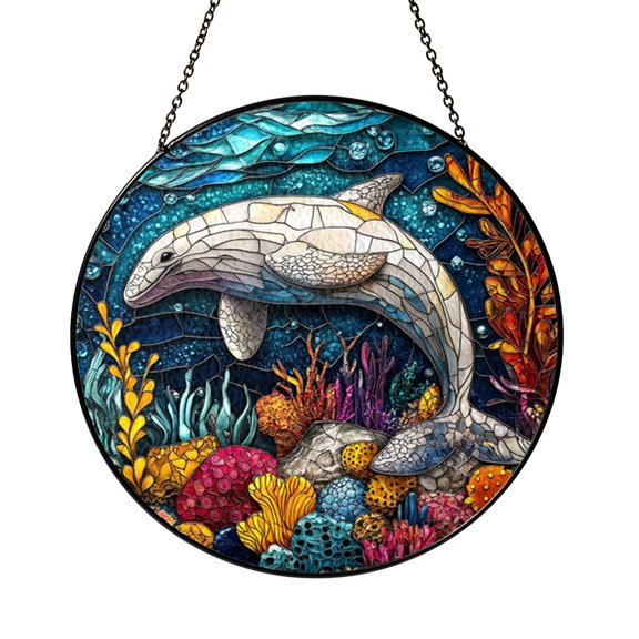 Ocean Dugong Ocean Suncatcher Hanging Round Present Item Plaque Sun