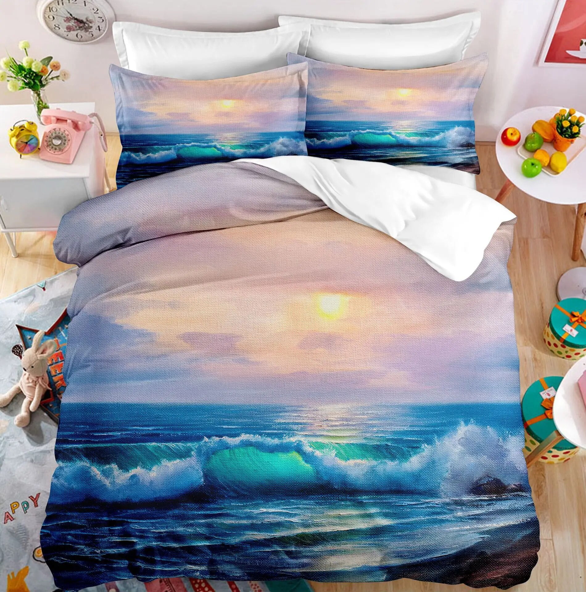 Ocean Duvet Cover Set King/ Size Tropical Hawaiian Summer Sea Beach ...