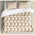 thumbnail image 1 of Ocean Duvet Cover Set, Seahorses Pattern in Watercolor Style Like Aquarium Marine Lifestyle, Decorative 3 Piece Bedding Set with 2 Pillow Shams, King Size, Redwood Peach and White, by Ambesonne, 1 of 3