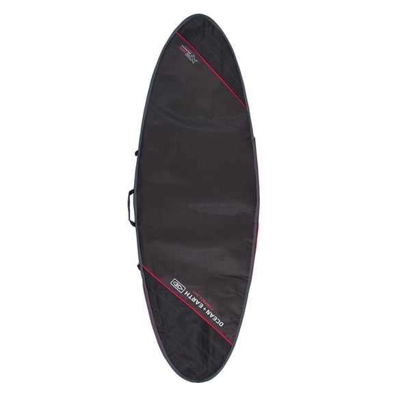 Ocean & Earth Compact Day Fish Black / Red Surfboard Bag - 7'8" (Fits 1 Board)