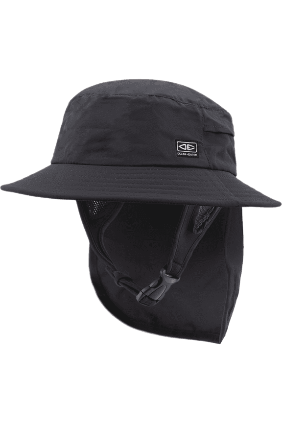 Indo Stiff Peak Surf Sun Hat UPF50+, Small, Black
