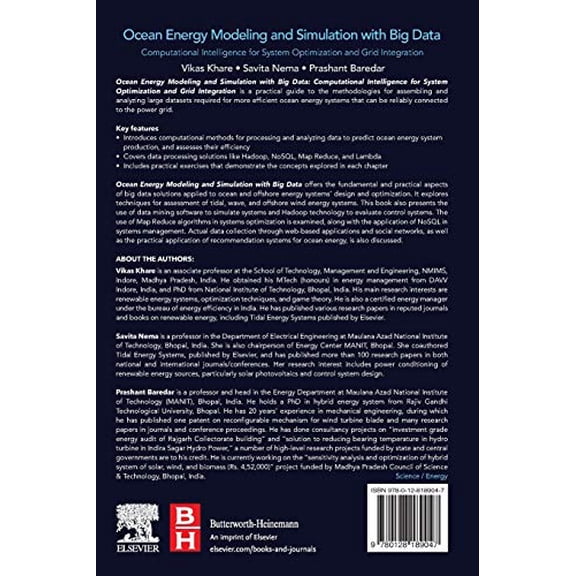 Pre-Owned Ocean Energy Modeling and Simulation with Big Data: Computational Intelligence for System Optimization and Grid Integration [Paperback] Khare, Vikas; Nema, Savita and Baredar, Prashant