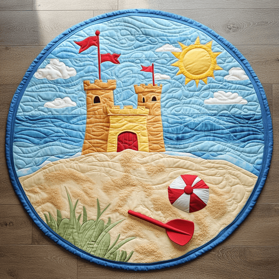 Ocean Escape Quilted Round Mat, 3D Optical Illusion Ocean Rug, Ocean Escape Floor Mat, Coastal Home Decor, Indoor Outdoor Area Rug